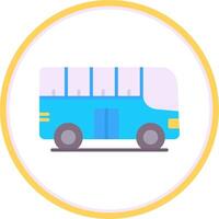 ciudad autobús plano circulo icono vector