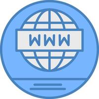 World Wide Line Filled Blue Icon vector