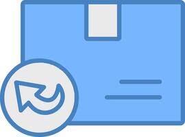 Return Line Filled Blue Icon vector