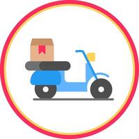 Pizza Delivery Flat Circle Icon vector