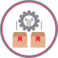 Logistics Management Flat Circle Icon vector