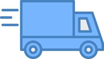 Express Delivery Line Filled Blue Icon vector