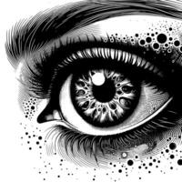 Black and White Illustration of the Human Eye Iris vector