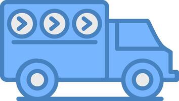 Express Delivery Line Filled Blue Icon vector