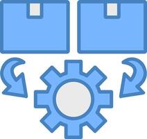 Order Processing Line Filled Blue Icon vector