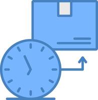 On Time Deliveries Line Filled Blue Icon vector