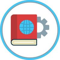 Educational Technology Flat Circle Icon vector