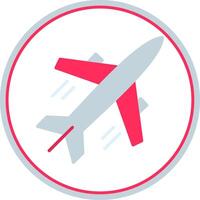 Plane Flat Circle Icon vector