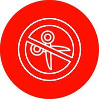 No Scissors Multi Color Circle Icon vector