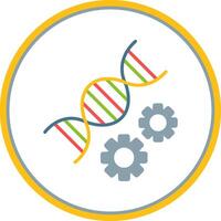 genética plano circulo icono vector