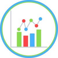 Graphs Flat Circle Icon vector