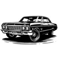 negro y blanco ilustración de un hipercar Deportes coche vector