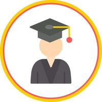 Student Flat Circle Icon vector