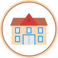 School Flat Circle Icon vector