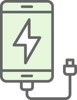 Charging Fillay Icon Design vector