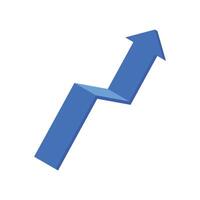 3d graph arrow up illustration on white background vector