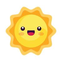 cute sun illustration on white background vector