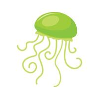 Jellyfish swiming sealife animal on white vector