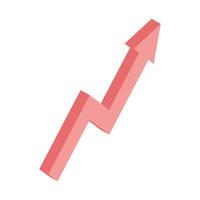 3d graph arrow up on white background vector