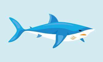 flat design baby shark in cartoon style vector