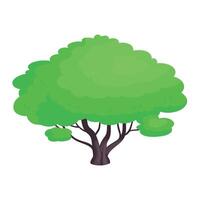 árbol icono en dibujos animados estilo en un blanco antecedentes vector