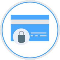 Locked Card Flat Circle Icon vector