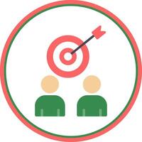 Business Targeting Flat Circle Icon vector