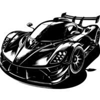 negro y blanco ilustración de un hipercar Deportes coche vector