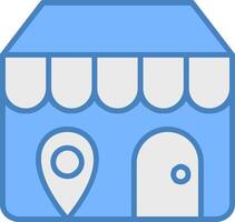 Store Locator Line Filled Blue Icon vector
