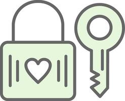 Heart Lock Fillay Icon Design vector