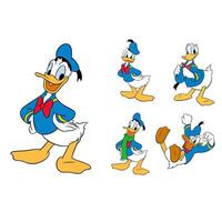 Disney animated character set donald duck cartoon vector
