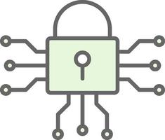 Cyber Security Fillay Icon Design vector