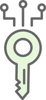 Digital Key Fillay Icon Design vector