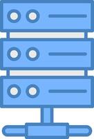 Server Rack Line Filled Blue Icon vector