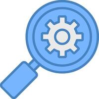 Search Optimization Line Filled Blue Icon vector