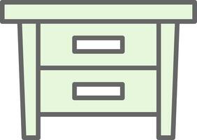 Side Table Fillay Icon Design vector