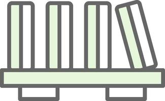 Book Shelf Fillay Icon Design vector