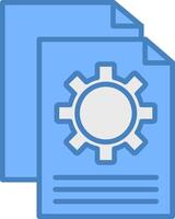 File Management Line Filled Blue Icon vector