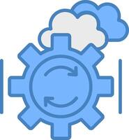 Backup And Recovery Line Filled Blue Icon vector