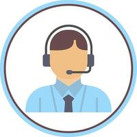 Customer Service Flat Circle Icon vector