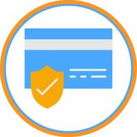 Secure Payments Flat Circle Icon vector