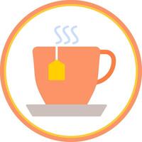 Cup Of Tea Flat Circle Icon vector