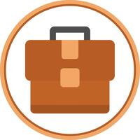 Briefcase Flat Circle Icon vector