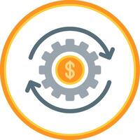 Money Working Flat Circle Icon vector