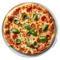 nyligen bakad pizza på isolerat transparent bakgrund png