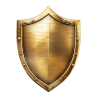 Golden shield on isolated background png