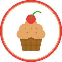 Cup Cake Flat Circle Icon vector