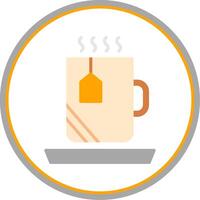 Hot Tea Flat Circle Icon vector