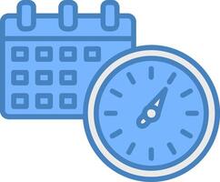 Timing Line Filled Blue Icon vector