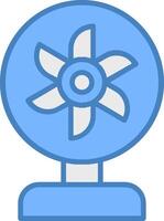 Ventilation Line Filled Blue Icon vector